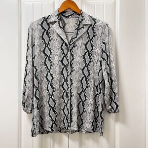 Vintage Snake Print Blazer Grey Black